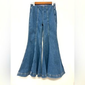 FREE PEOPLE We the Free Cha Cha Ultra Flare Pull On Stretch Jeans Womens size 25